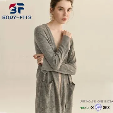 Cardigan Panjang Drape Wol Wanita